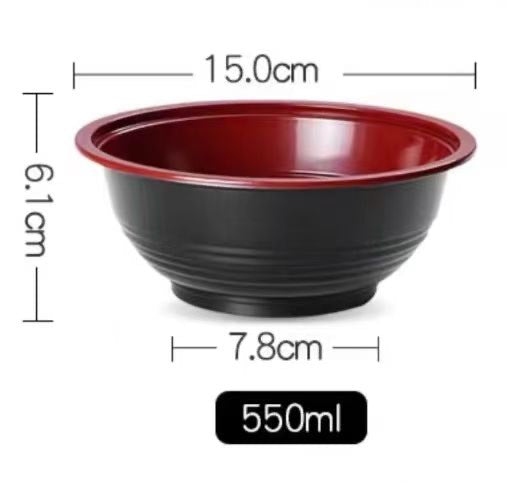 PET red&black bowl 550ml