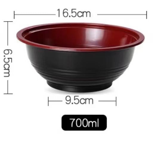 PET red&black bowl 700ml